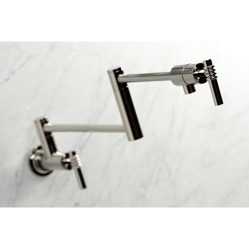 Milano Two-Handle 1-Hole Wall Mount Pot Filler Faucet