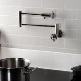 Webb Two-Handle 1-Hole Wall Mount Pot Filler with Knurled Handle