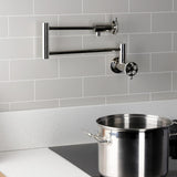 Webb Two-Handle 1-Hole Wall Mount Pot Filler with Knurled Handle