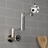 Webb Two-Handle 1-Hole Wall Mount Pot Filler with Knurled Handle