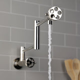 Webb Two-Handle 1-Hole Wall Mount Pot Filler with Knurled Handle