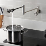 Webb Two-Handle 1-Hole Wall Mount Pot Filler with Knurled Handle