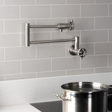 Webb Two-Handle 1-Hole Wall Mount Pot Filler with Knurled Handle