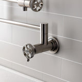Webb Two-Handle 1-Hole Wall Mount Pot Filler with Knurled Handle