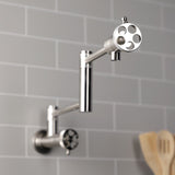 Webb Two-Handle 1-Hole Wall Mount Pot Filler with Knurled Handle