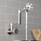 Webb Two-Handle 1-Hole Wall Mount Pot Filler with Knurled Handle