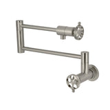 Webb Two-Handle 1-Hole Wall Mount Pot Filler with Knurled Handle