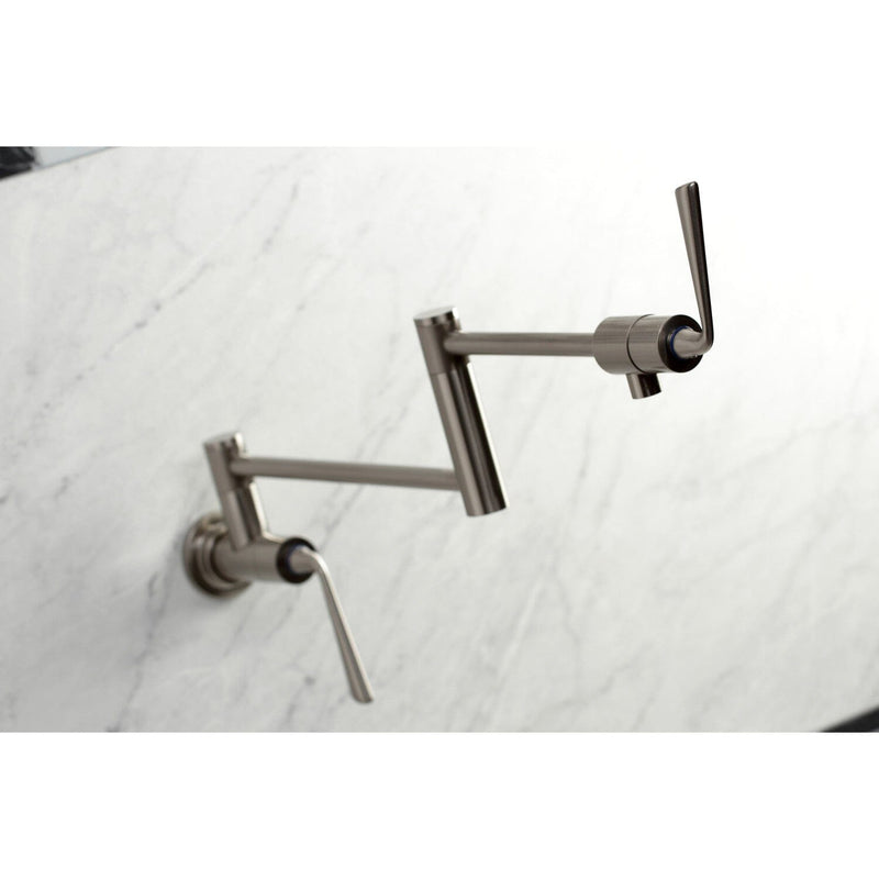 Silver Sage Two-Handle 1-Hole Wall Mount Pot Filler Faucet