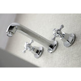 Metropolitan Double-Handle 3-Hole Wall Mount Bathroom Faucet