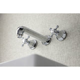 Metropolitan Double-Handle 3-Hole Wall Mount Bathroom Faucet