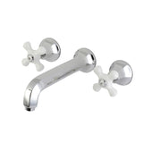Metropolitan Double-Handle 3-Hole Wall Mount Bathroom Faucet