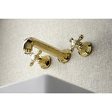 Metropolitan Double-Handle 3-Hole Wall Mount Bathroom Faucet