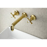 Metropolitan Double-Handle 3-Hole Wall Mount Bathroom Faucet