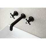 Metropolitan Double-Handle 3-Hole Wall Mount Bathroom Faucet