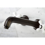 Metropolitan Double-Handle 3-Hole Wall Mount Bathroom Faucet