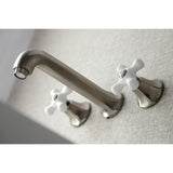 Metropolitan Double-Handle 3-Hole Wall Mount Bathroom Faucet
