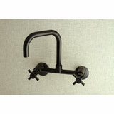 Concord Double-Handle 2-Hole Wall-Mount Bridge Kitchen Faucet