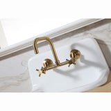 Concord Double-Handle 2-Hole Wall-Mount Bridge Kitchen Faucet