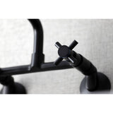 Concord Double-Handle 2-Hole Wall-Mount Bridge Kitchen Faucet