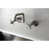 Concord Double-Handle 2-Hole Wall-Mount Bridge Kitchen Faucet