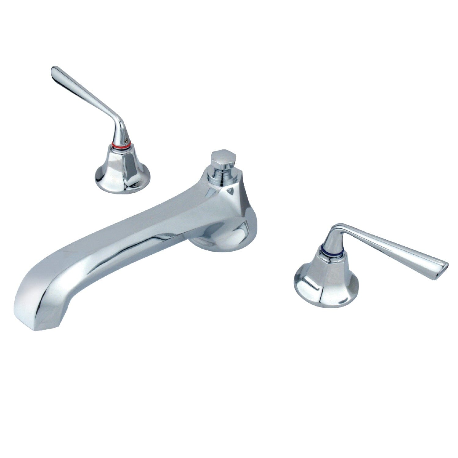 Silver Sage Two Handle 3 Hole Deck Mount Roman Tub Faucet Polished 