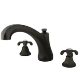 Vintage Two-Handle 3-Hole Deck Mount Roman Tub Faucet