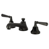 Metropolitan Two-Handle 3-Hole Deck Mount Widespread Bathroom Faucet with Brass Pop-Up