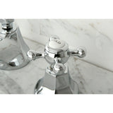 Metropolitan Two-Handle 3-Hole Deck Mount Widespread Bathroom Faucet with Brass Pop-Up Drain