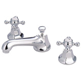 Metropolitan Two-Handle 3-Hole Deck Mount Widespread Bathroom Faucet with Brass Pop-Up Drain