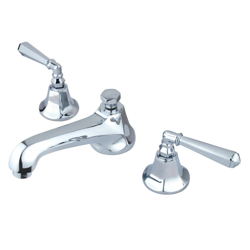 Metropolitan Two-Handle 3-Hole Deck Mount Widespread Bathroom Faucet with Brass Pop-Up