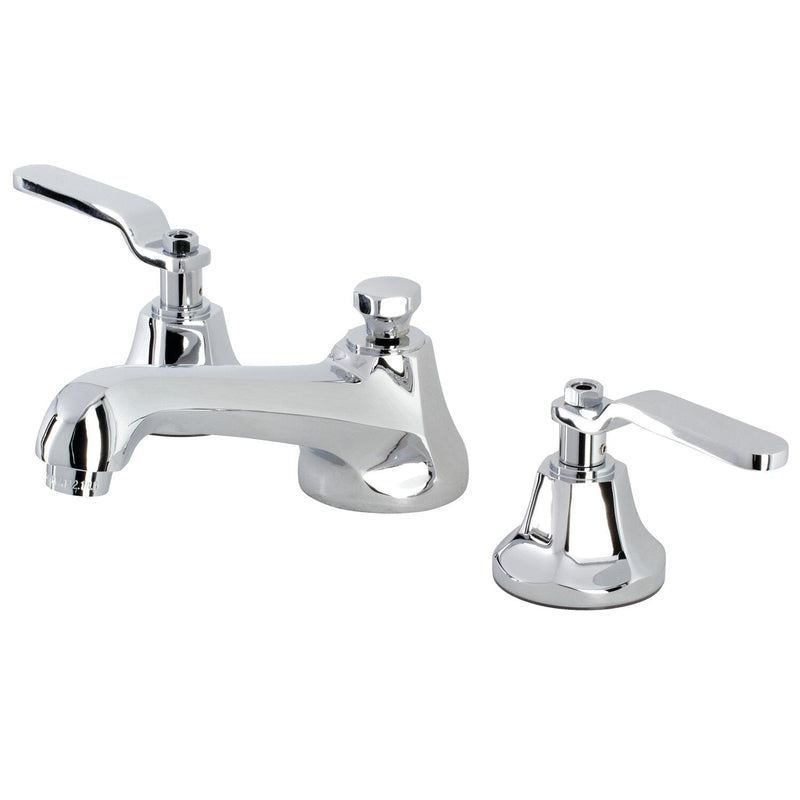 Whitaker Two-Handle 3-Hole Deck Mount Widespread Bathroom Faucet with Brass Pop-Up Drain