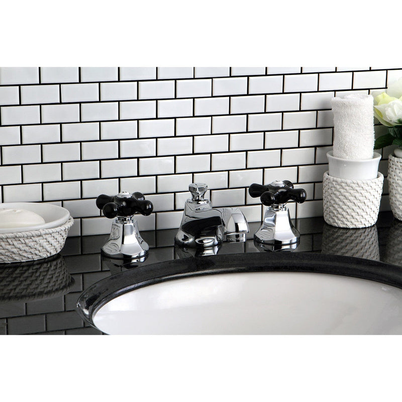 Duchess Two-Handle 3-Hole Deck Mount Widespread Bathroom Faucet with Brass Pop-Up