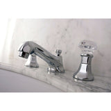 Celebrity Two-Handle 3-Hole Deck Mount Widespread Bathroom Faucet with Brass Pop-Up
