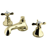 Essex Two-Handle 3-Hole Deck Mount Widespread Bathroom Faucet with Brass Pop-Up