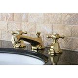 Metropolitan Two-Handle 3-Hole Deck Mount Widespread Bathroom Faucet with Brass Pop-Up Drain