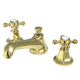 Metropolitan Two-Handle 3-Hole Deck Mount Widespread Bathroom Faucet with Brass Pop-Up Drain
