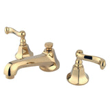 Royale Two-Handle 3-Hole Deck Mount Widespread Bathroom Faucet with Brass Pop-Up