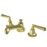 Metropolitan Two-Handle 3-Hole Deck Mount Widespread Bathroom Faucet with Brass Pop-Up