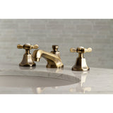 Essex Two-Handle 3-Hole Deck Mount Widespread Bathroom Faucet with Brass Pop-Up