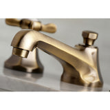 Essex Two-Handle 3-Hole Deck Mount Widespread Bathroom Faucet with Brass Pop-Up