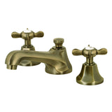 Essex Two-Handle 3-Hole Deck Mount Widespread Bathroom Faucet with Brass Pop-Up