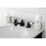 Bel-Air Two-Handle 3-Hole Deck Mount Widespread Bathroom Faucet with Brass Pop-Up Drain