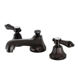 Bel-Air Two-Handle 3-Hole Deck Mount Widespread Bathroom Faucet with Brass Pop-Up Drain
