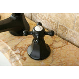 Metropolitan Two-Handle 3-Hole Deck Mount Widespread Bathroom Faucet with Brass Pop-Up Drain