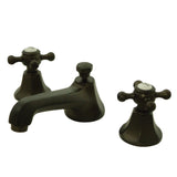 Metropolitan Two-Handle 3-Hole Deck Mount Widespread Bathroom Faucet with Brass Pop-Up Drain