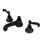Royale Two-Handle 3-Hole Deck Mount Widespread Bathroom Faucet with Brass Pop-Up