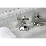 Essex Two-Handle 3-Hole Deck Mount Widespread Bathroom Faucet with Brass Pop-Up