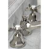 Essex Two-Handle 3-Hole Deck Mount Widespread Bathroom Faucet with Brass Pop-Up