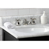 Essex Two-Handle 3-Hole Deck Mount Widespread Bathroom Faucet with Brass Pop-Up