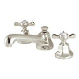 Essex Two-Handle 3-Hole Deck Mount Widespread Bathroom Faucet with Brass Pop-Up